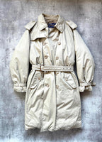 1990's Polo Ralph Lauren Double Breasted Goose Down Belted Commander Trench Coat