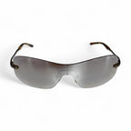 Vintage 90's Polo Jeans Soul Rimless Shield Reflective Tortoise Shell Sunglasses