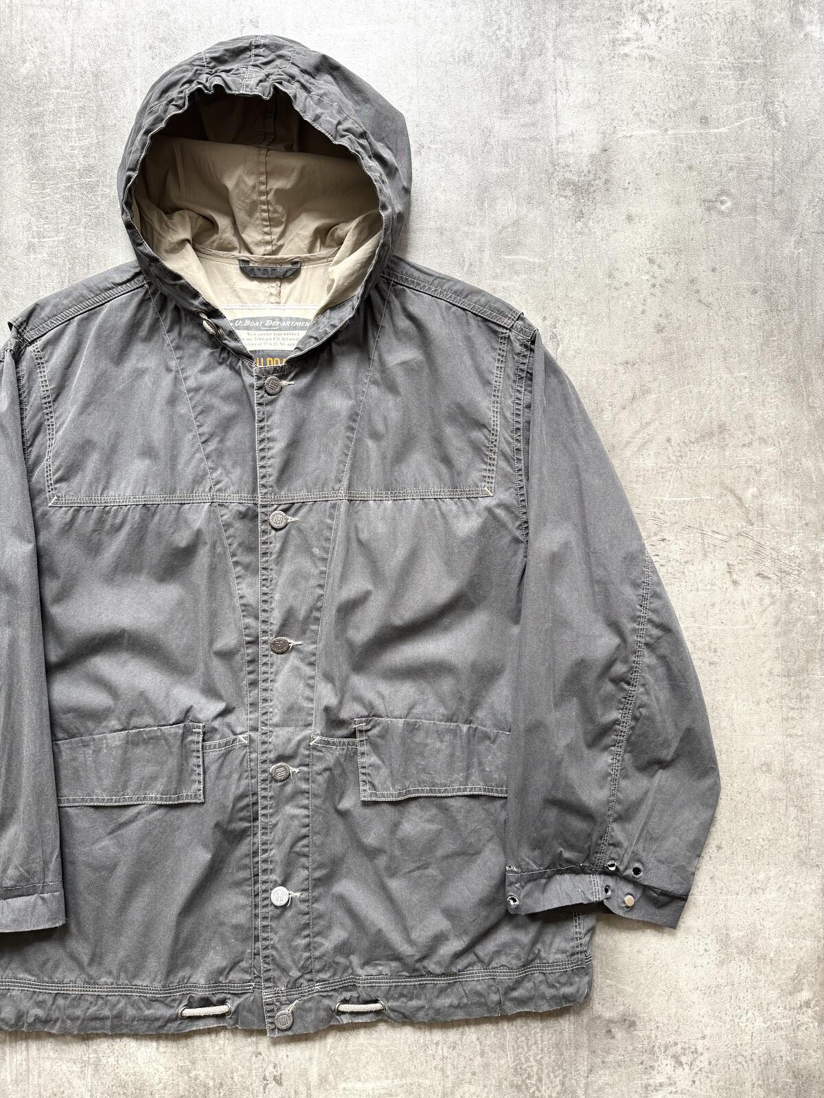 Vintage 1980's U-Boat Type N-8B Italian Made Crinkle Canvas Boating Smock.