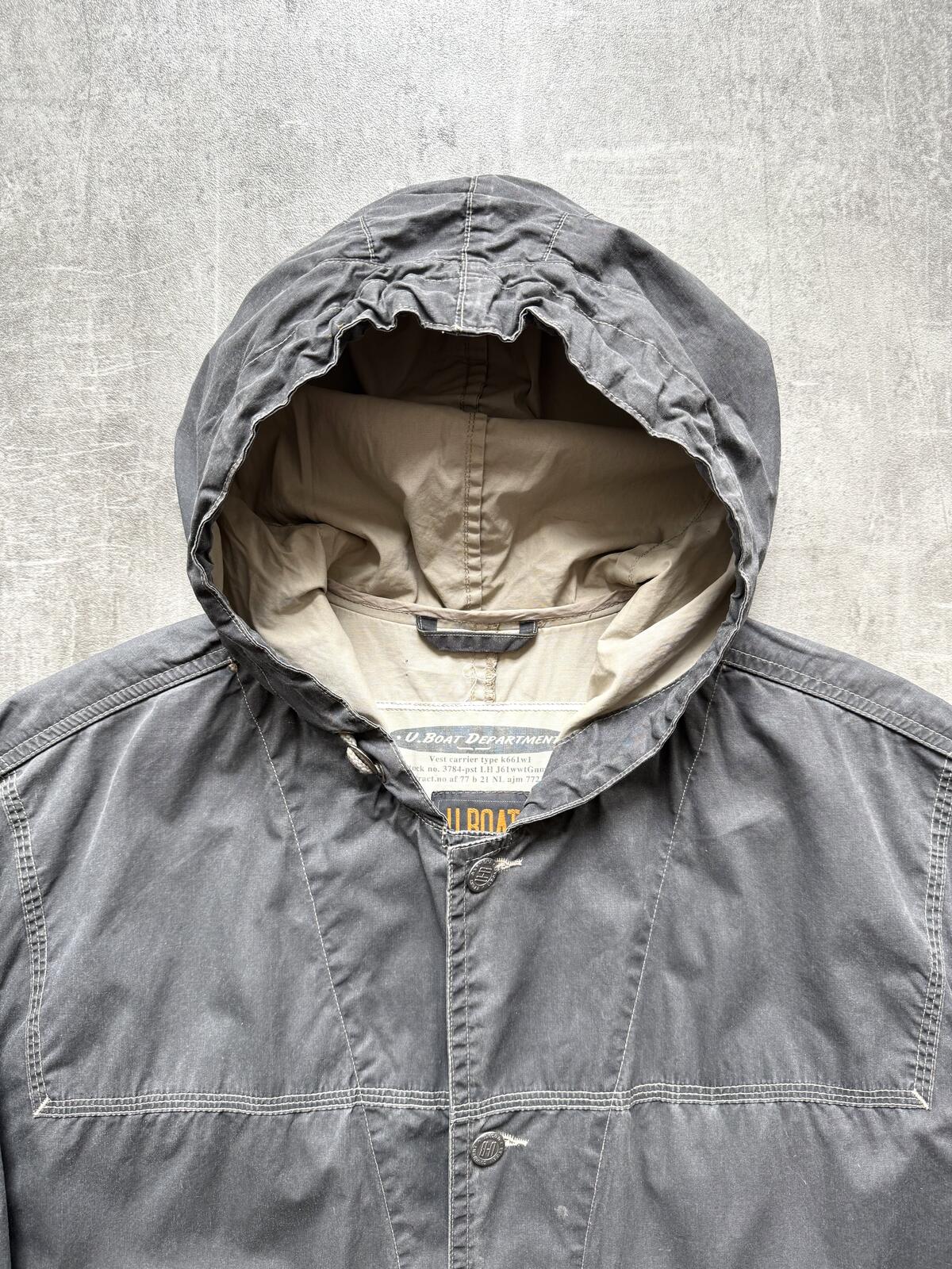 Vintage 1980's U-Boat Type N-8B Italian Made Crinkle Canvas Boating Smock.