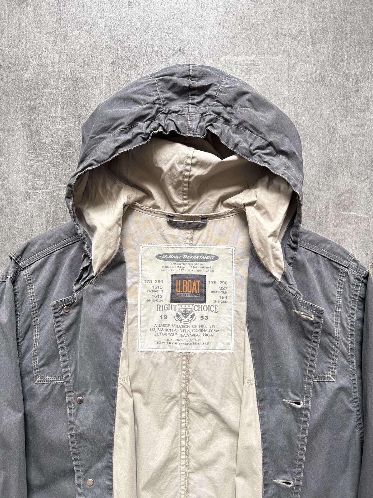 Vintage 1980's U-Boat Type N-8B Italian Made Crinkle Canvas Boating Smock.