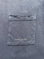 Vintage 80s Stone Island Marina Garment Dye Distressed Square Pocket Graphic Tee