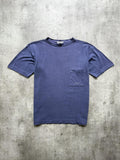 Vintage 80s Stone Island Marina Garment Dye Distressed Square Pocket Graphic Tee