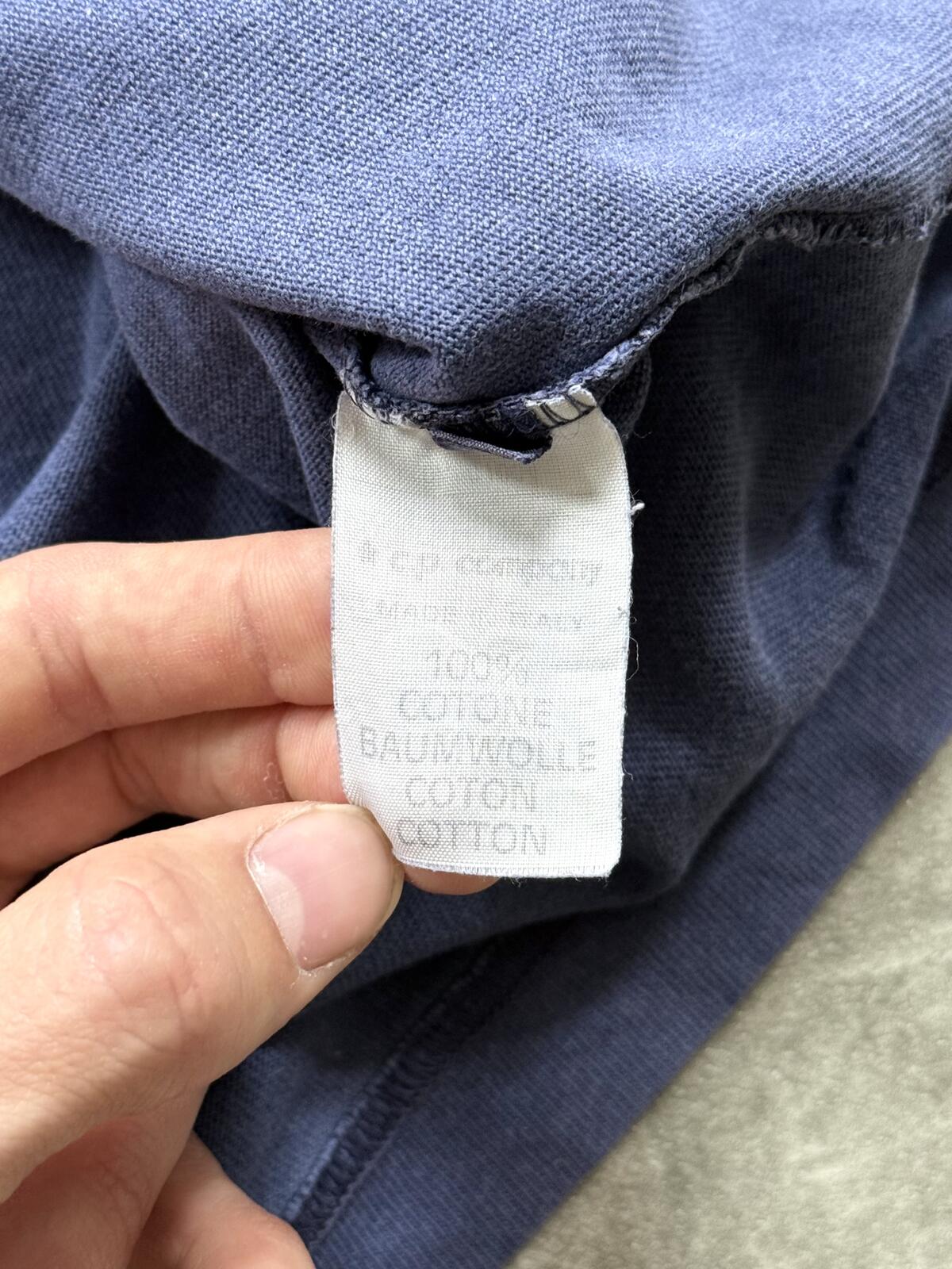 Vintage 80s Stone Island Marina Garment Dye Distressed Square Pocket Graphic Tee