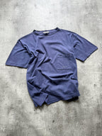 Vintage 80s Stone Island Marina Garment Dye Distressed Square Pocket Graphic Tee