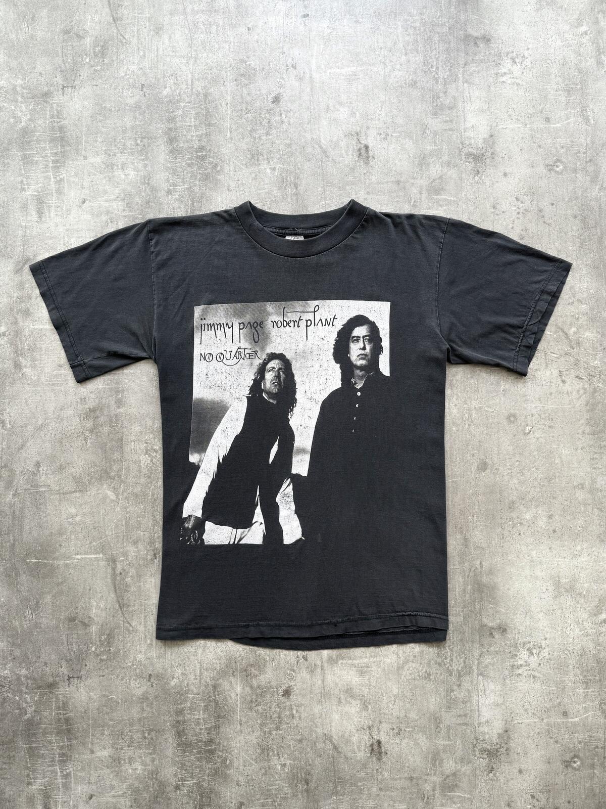 1995 Jimmy Paige & Robert Plant No Quarter Tour Led Zeppelin Faded Graphic Tee.