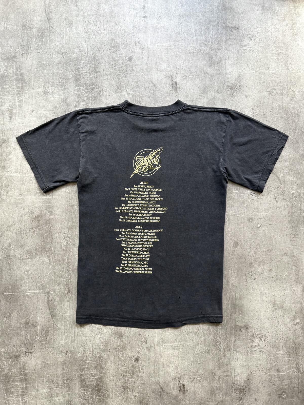 1995 Jimmy Paige & Robert Plant No Quarter Tour Led Zeppelin Faded Graphic Tee.