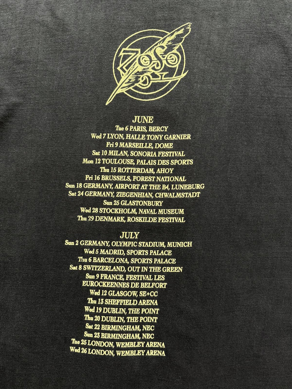 1995 Jimmy Paige & Robert Plant No Quarter Tour Led Zeppelin Faded Graphic Tee.