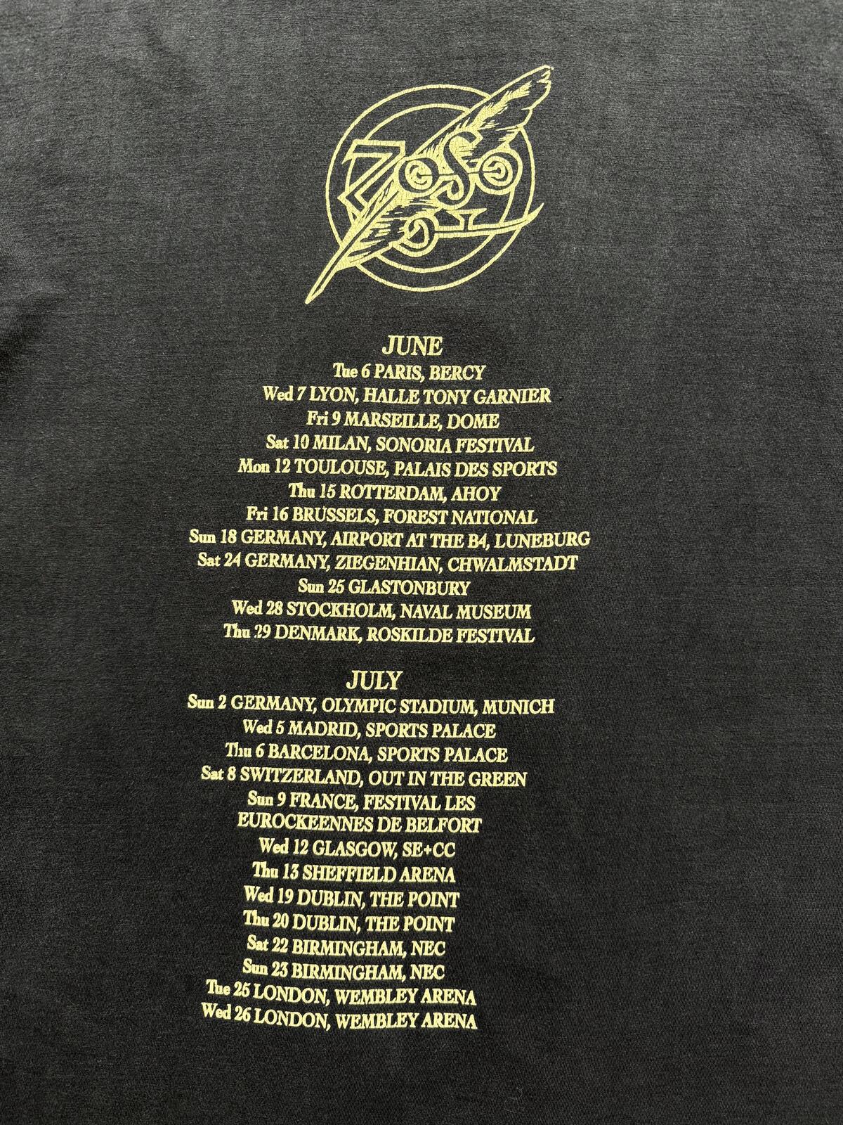 1995 Jimmy Paige & Robert Plant No Quarter Tour Led Zeppelin Faded Graphic Tee.