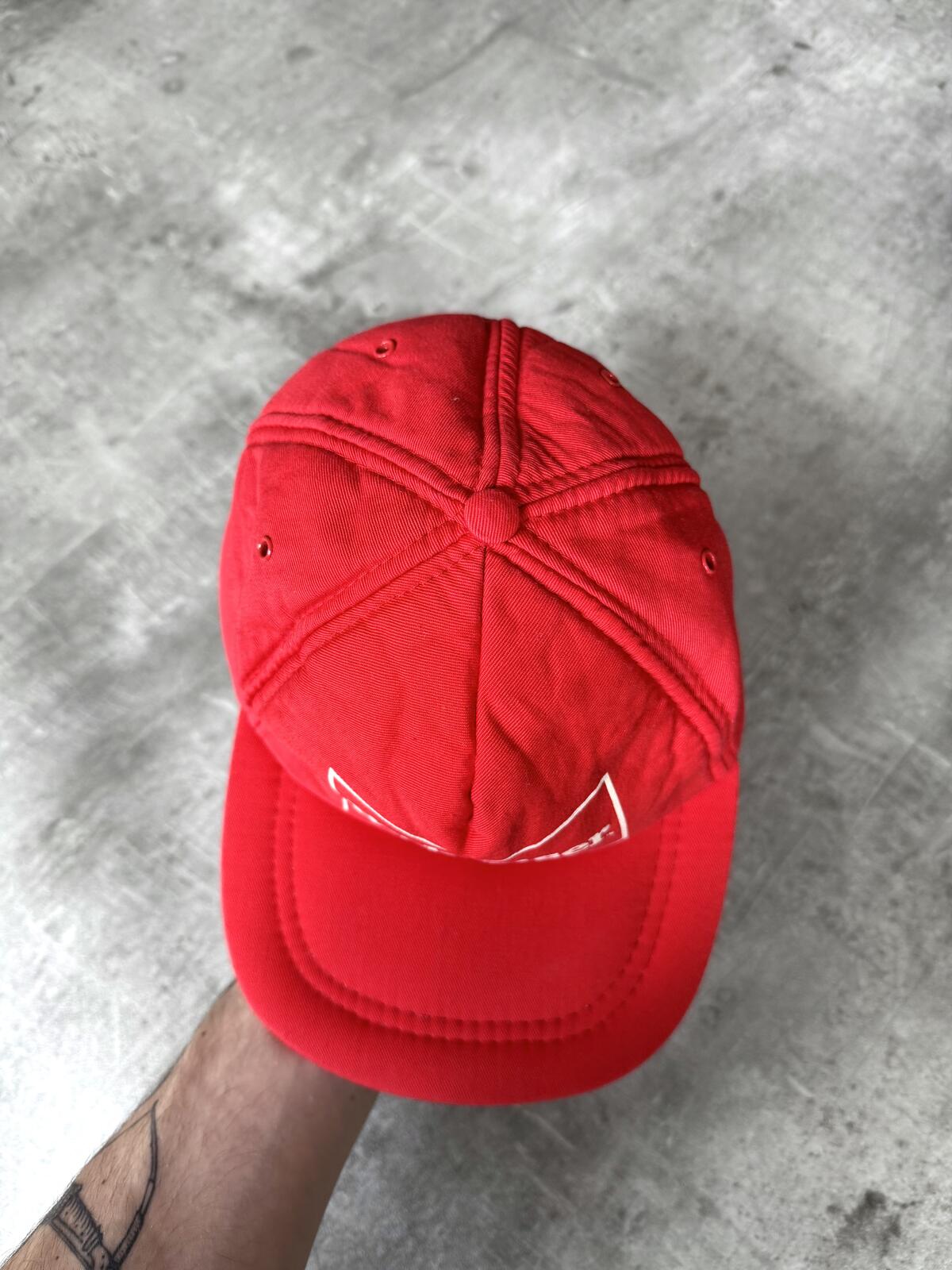 Vintage 1980’s Budweiser USA Red Graphic Promotional Snapnack Cap.