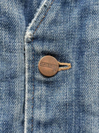 Vintage 1970’s Maverick USA Pile Fleece Lined Sanforised Denim Button Down Vest.