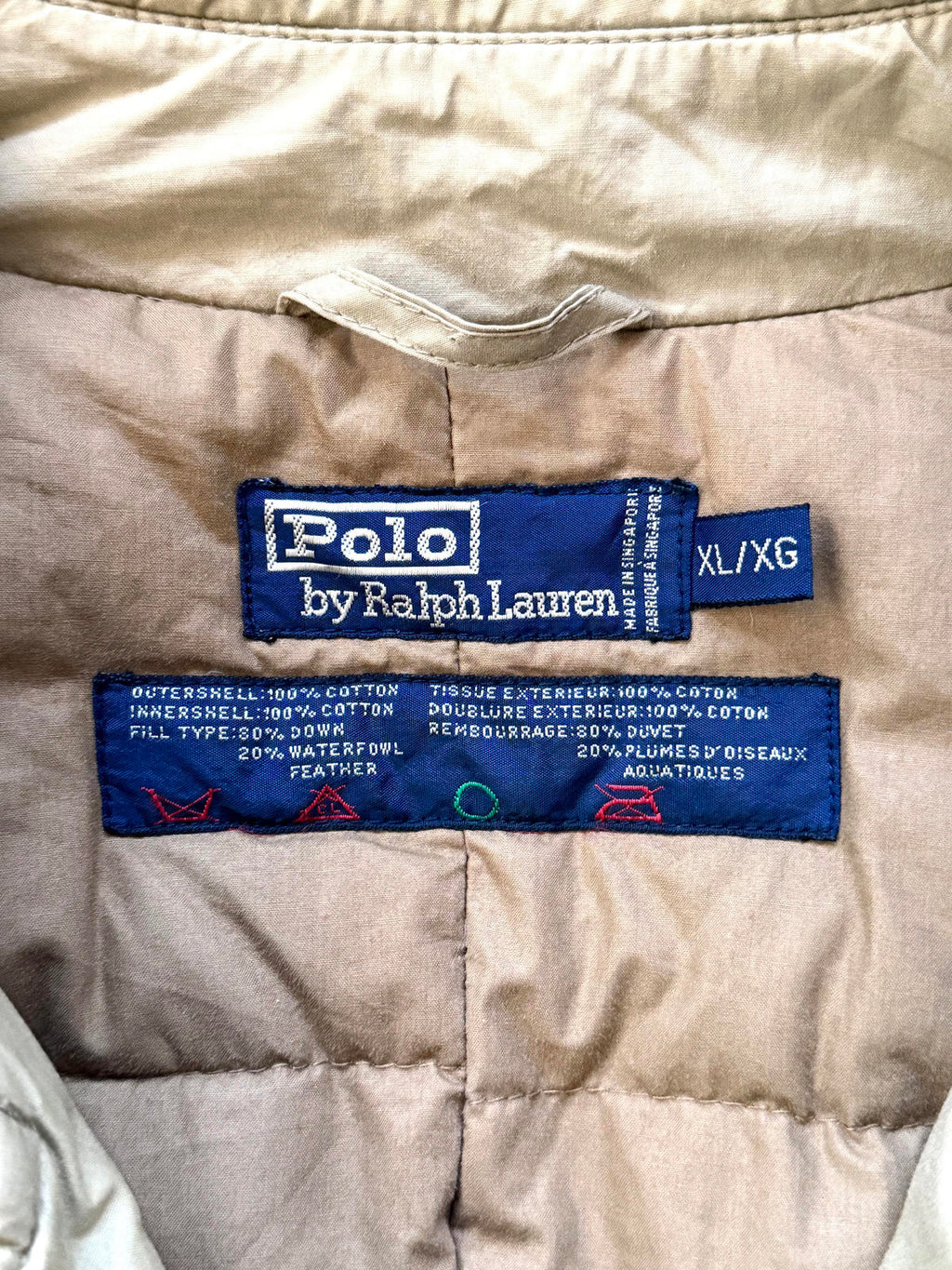 1990's Polo Ralph Lauren Double Breasted Goose Down Belted Commander Trench Coat