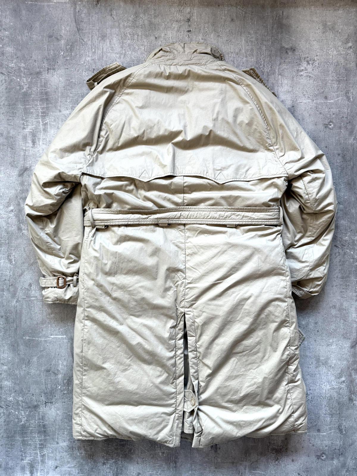 1990's Polo Ralph Lauren Double Breasted Goose Down Belted Commander Trench Coat