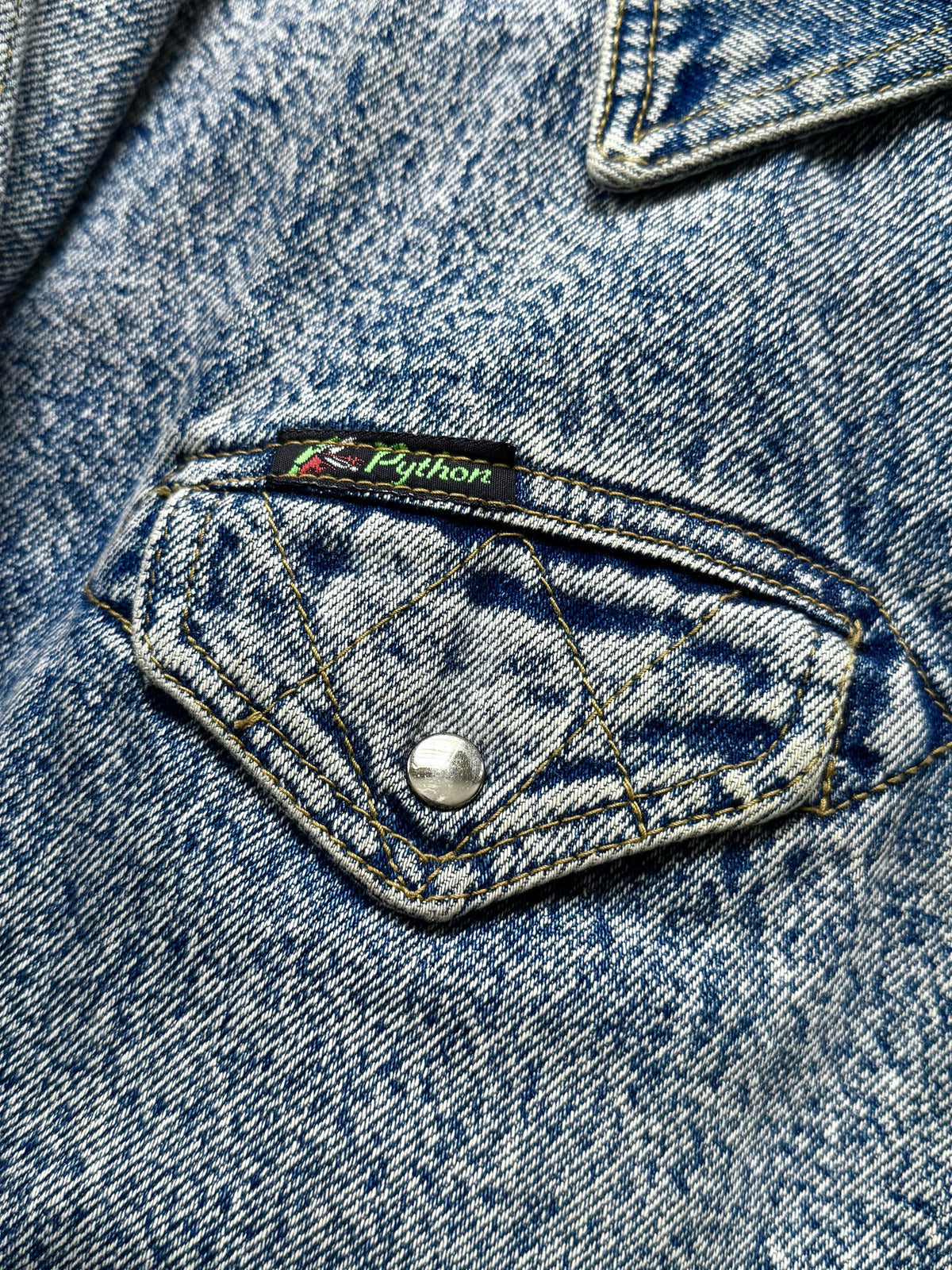 Vintage 1980’s Python Jeans Italian Belted Asymmetrical Motorcycle Denim Blouson