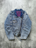 Vintage 1980’s Python Jeans Italian Belted Asymmetrical Motorcycle Denim Blouson