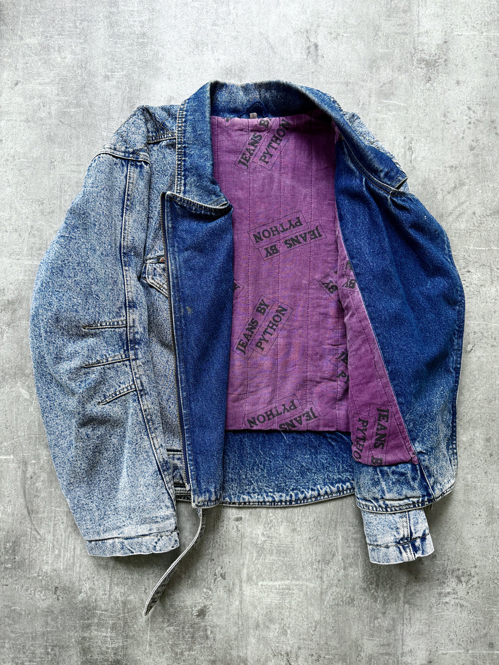Vintage 1980’s Python Jeans Italian Belted Asymmetrical Motorcycle Denim Blouson