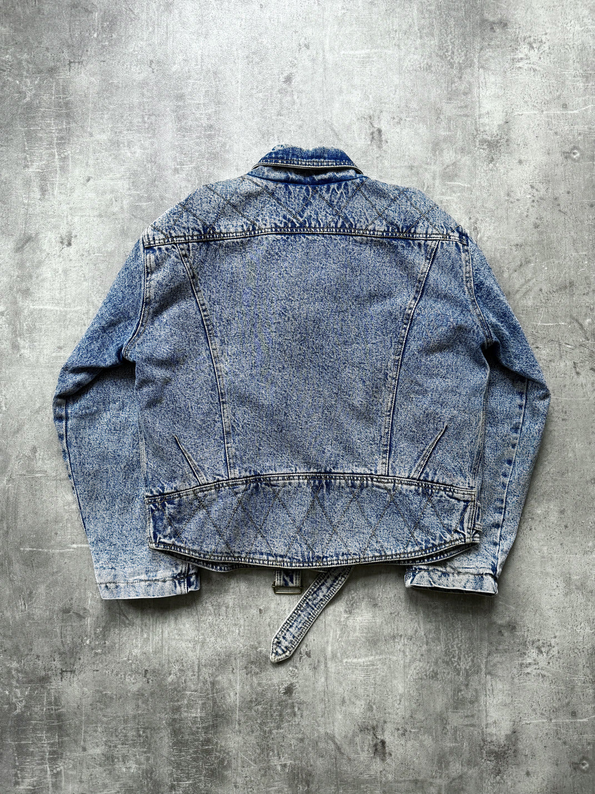 Vintage 1980’s Python Jeans Italian Belted Asymmetrical Motorcycle Denim Blouson