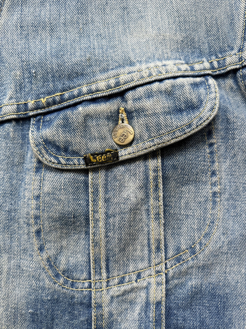 Vintage Late 1960s Lee US Union Made Sanfor Faded College Denim Rider Blouson