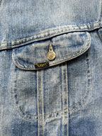 Vintage Late 1960s Lee US Union Made Sanfor Faded College Denim Rider Blouson