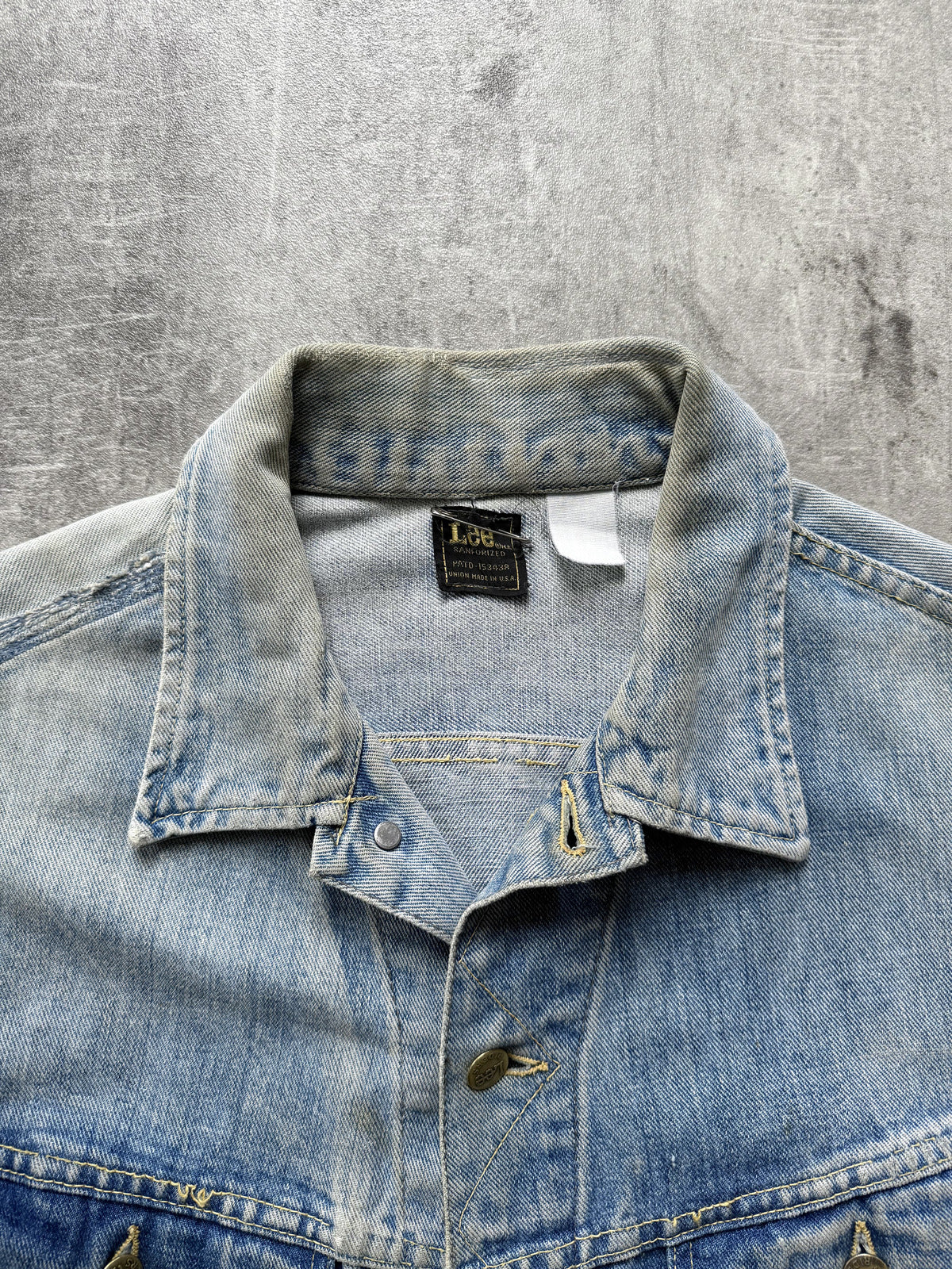 Vintage Late 1960s Lee US Union Made Sanfor Faded College Denim Rider Blouson