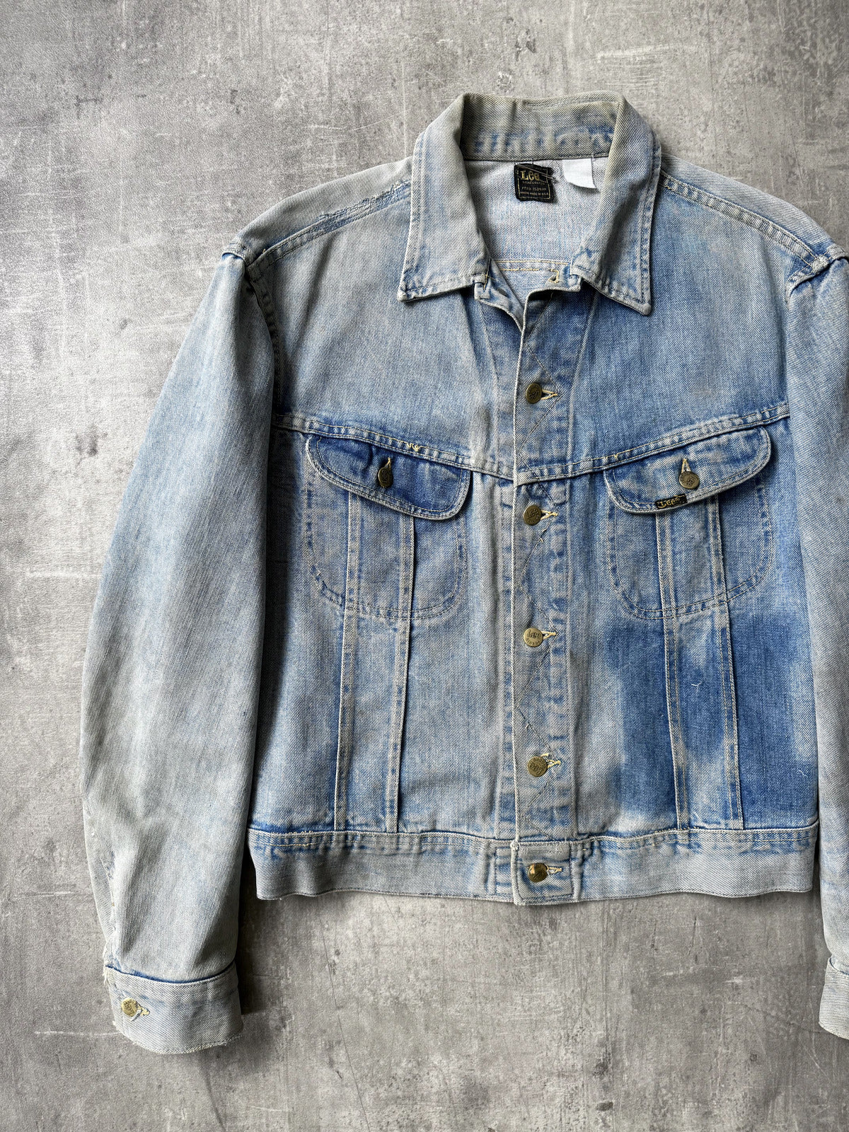 Vintage Late 1960s Lee US Union Made Sanfor Faded College Denim Rider Blouson