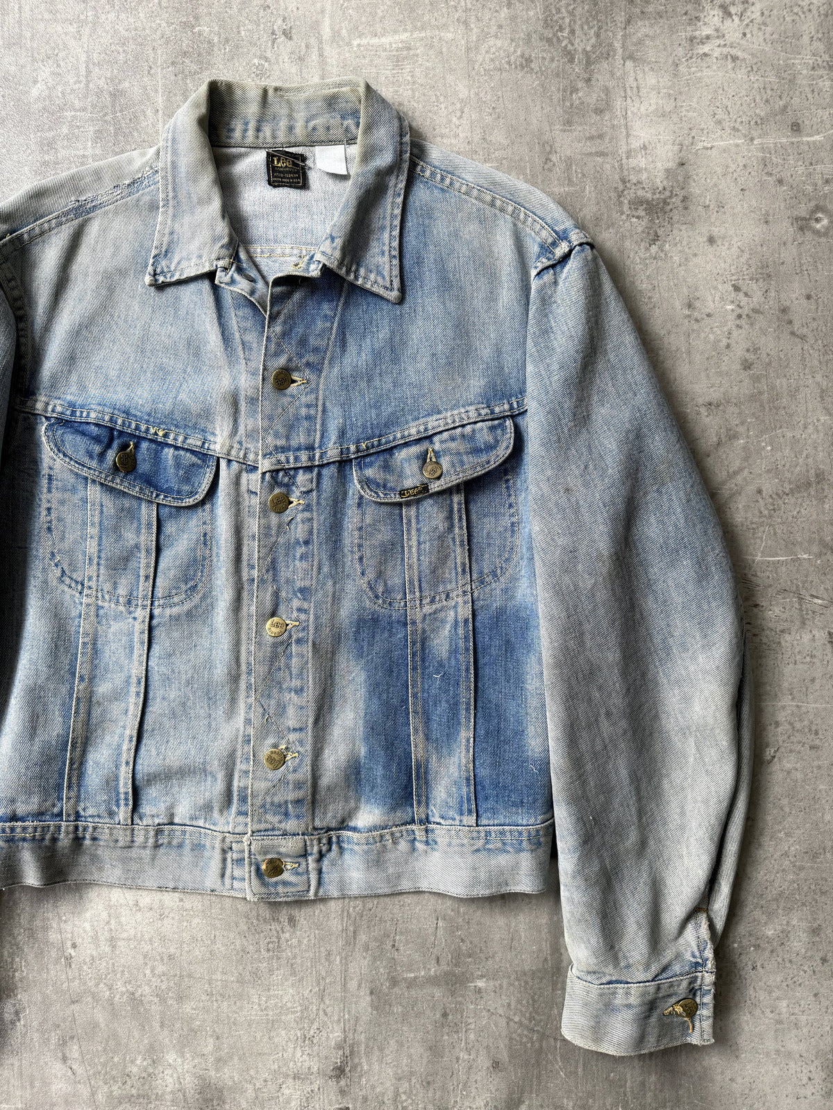 Vintage Late 1960s Lee US Union Made Sanfor Faded College Denim Rider Blouson