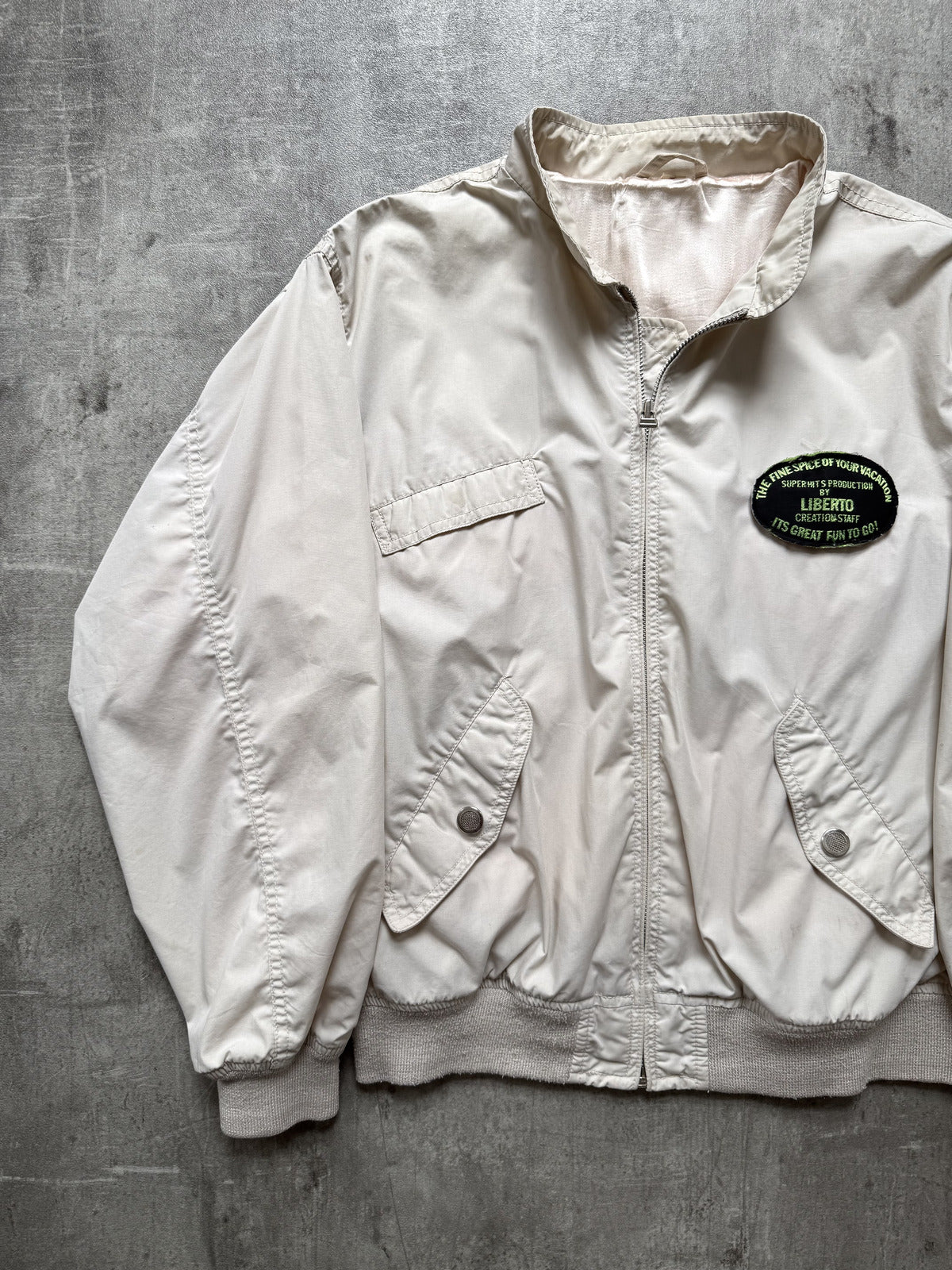 Vintage 1990’s Liberto M-A2 Style Cropped Boxy Summer Utility Bomber Jacket.