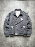 Vintage 1980s Sundenim Italian Salt & Pepper Tweed Quilted Flight Bomber Blouson