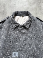 Vintage 1980s Sundenim Italian Salt & Pepper Tweed Quilted Flight Bomber Blouson