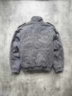 Vintage 1980s Sundenim Italian Salt & Pepper Tweed Quilted Flight Bomber Blouson
