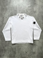 Vintage A/W 1998 Stone Island Paul Harvey Green Edge Mock Neck Fleece Sweatshirt