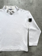 Vintage A/W 1998 Stone Island Paul Harvey Green Edge Mock Neck Fleece Sweatshirt
