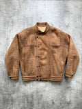 Vintage 1970's Italian Avant Garde Shearling Cropped Asymmetrical Bomber Jacket.