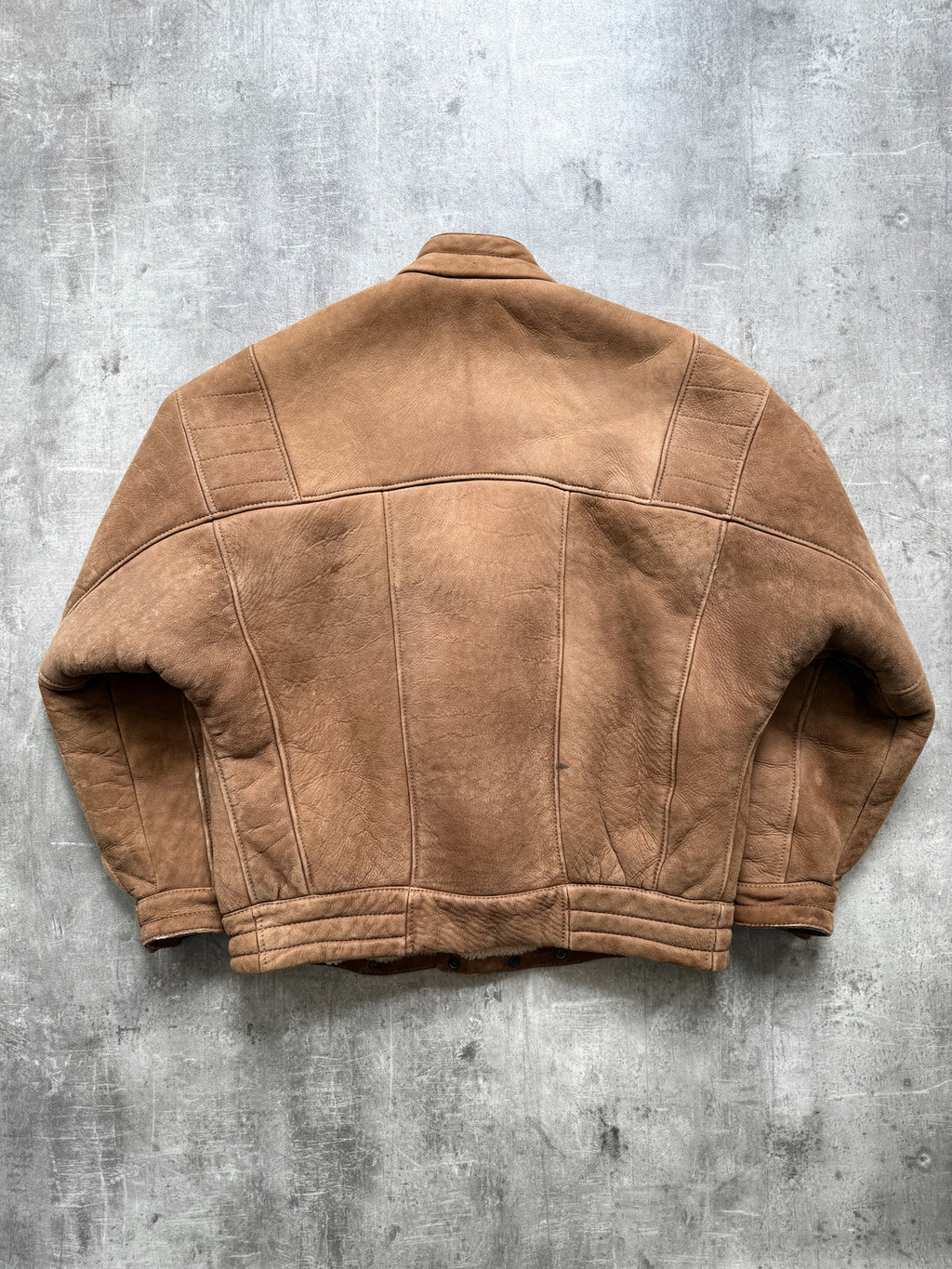 Vintage 1970's Italian Avant Garde Shearling Cropped Asymmetrical Bomber Jacket.