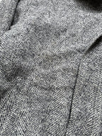 Vintage 70s West German Chevron Herringbone Tweed Wool Blouson Harrington Jacket