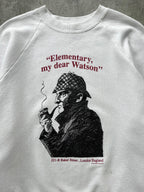 Vintage 1990 Sherlock Holmes Illustrated Raglan American Made Graphic Sweatshirt