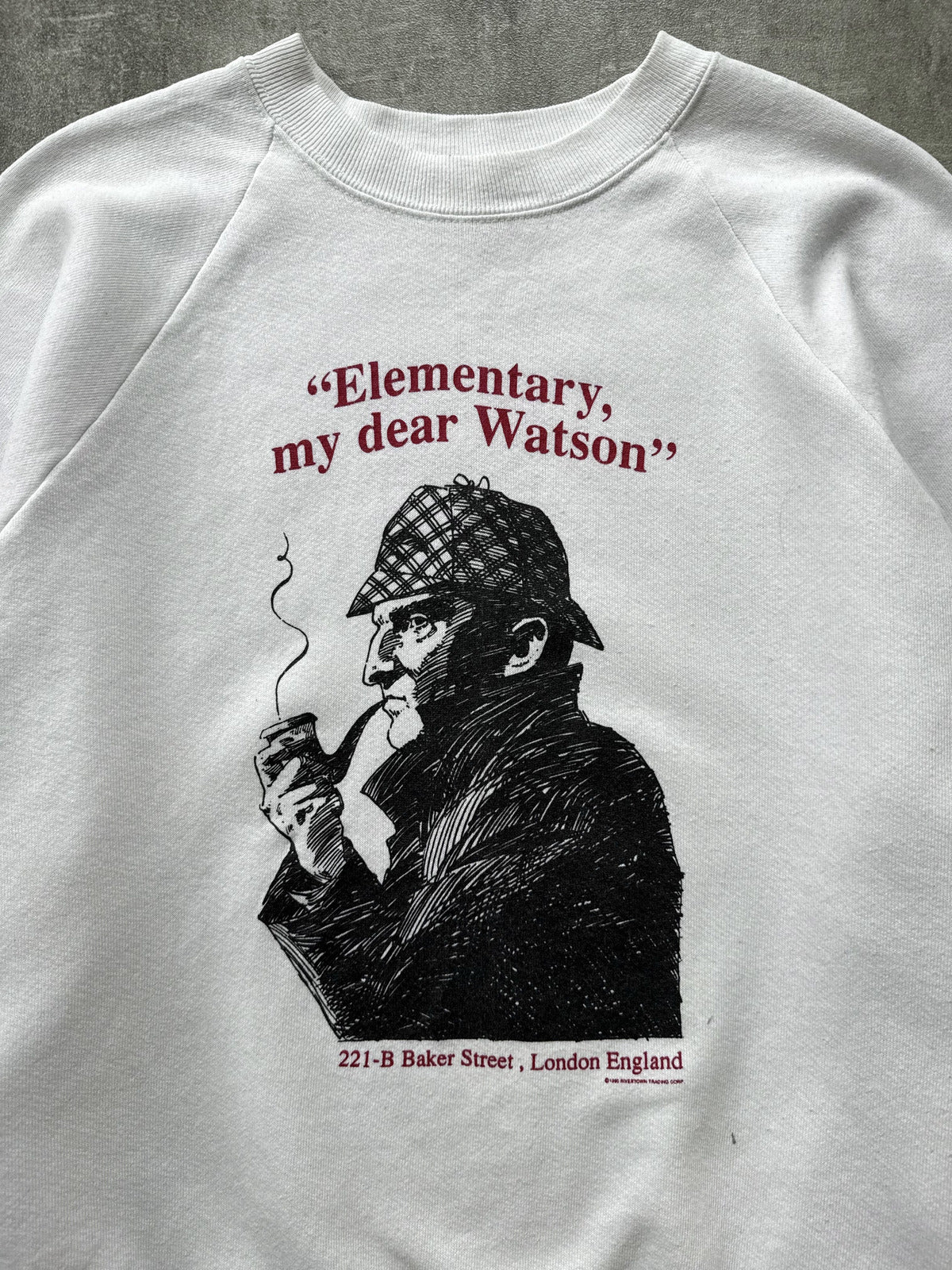 Vintage 1990 Sherlock Holmes Illustrated Raglan American Made Graphic Sweatshirt