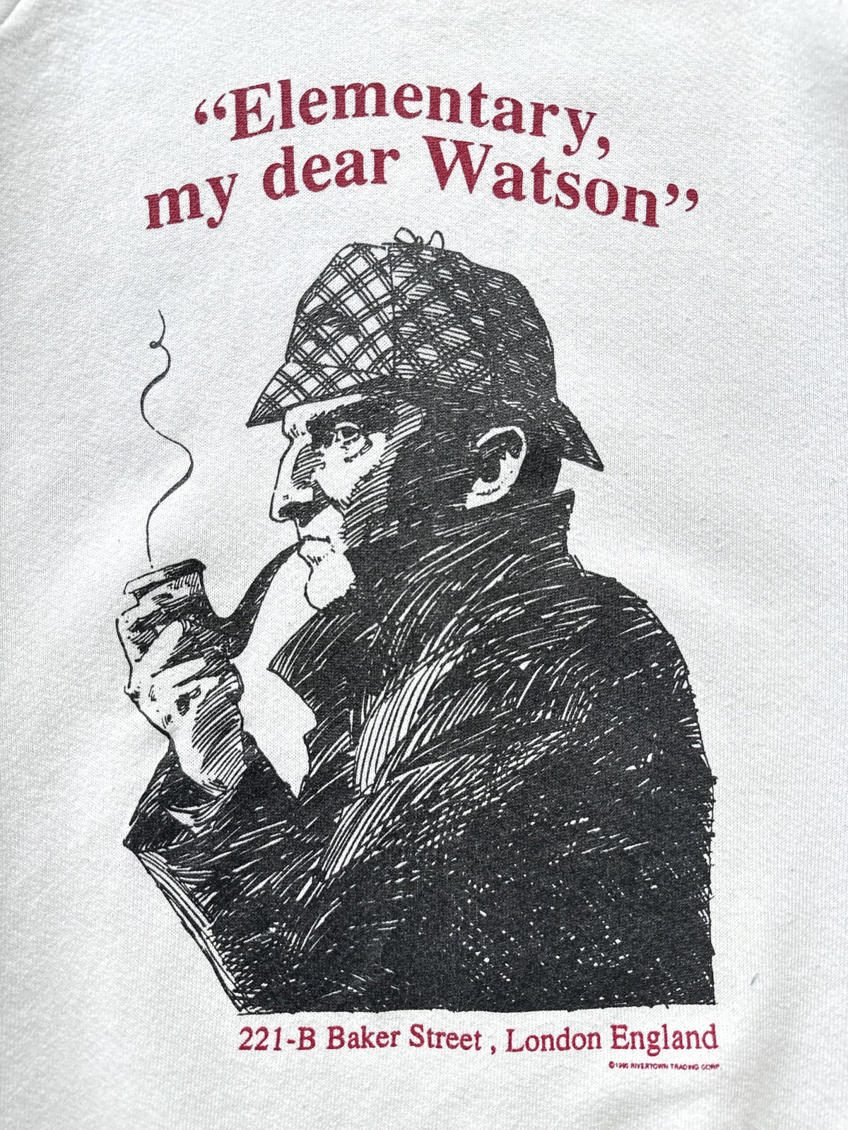 Vintage 1990 Sherlock Holmes Illustrated Raglan American Made Graphic Sweatshirt