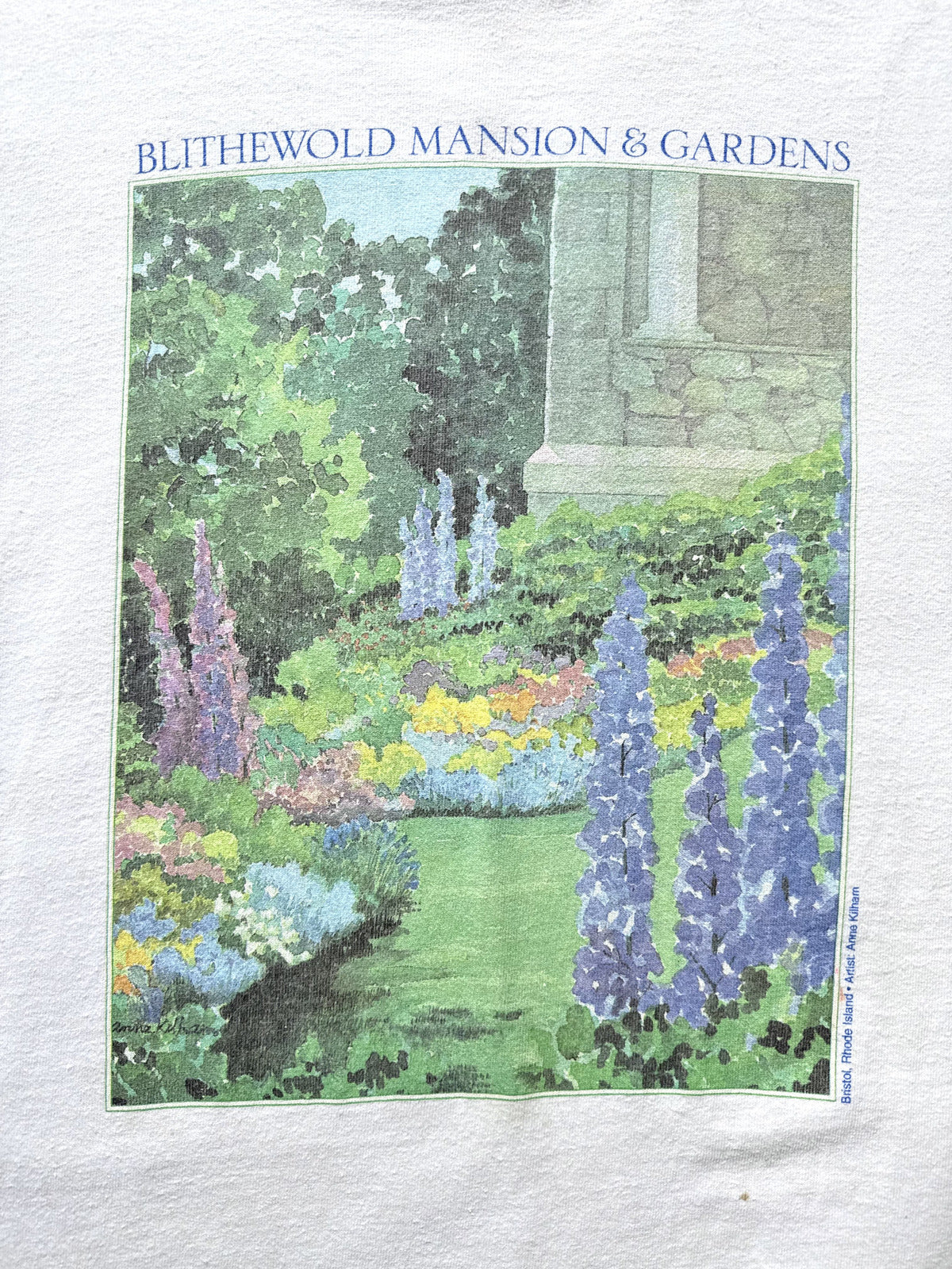 Vintage 1990's Blithewold Mansion Anne Kilham Art Single Stitch Graphic Tee.