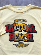 Vintage 1970's American Daytona Beach Florida Single Stitch Yellow Graphic Tee.