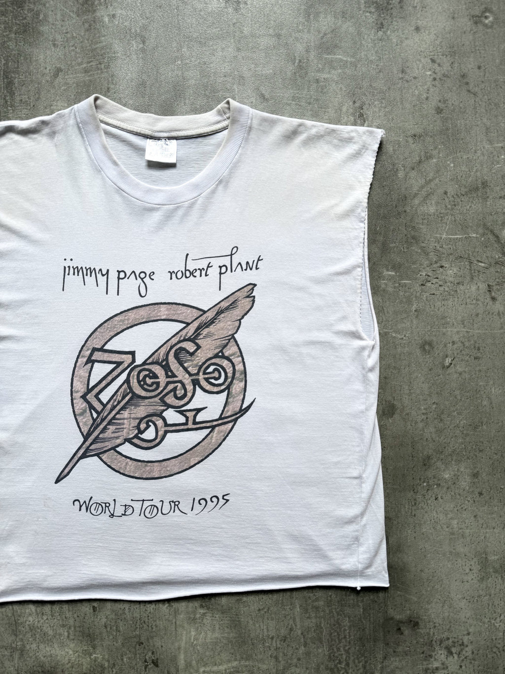 1995 Jimmy Paige & Robert Plant World Tour Led Zeppelin Cropped Graphic Vest.