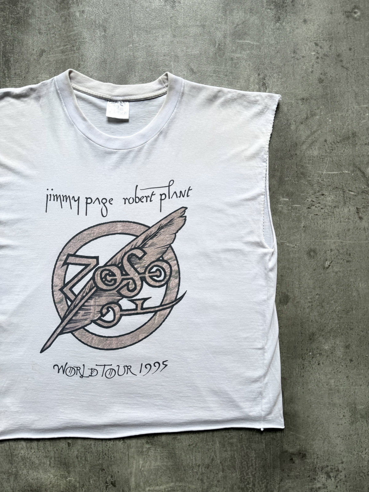 1995 Jimmy Paige & Robert Plant World Tour Led Zeppelin Cropped Graphic Vest.