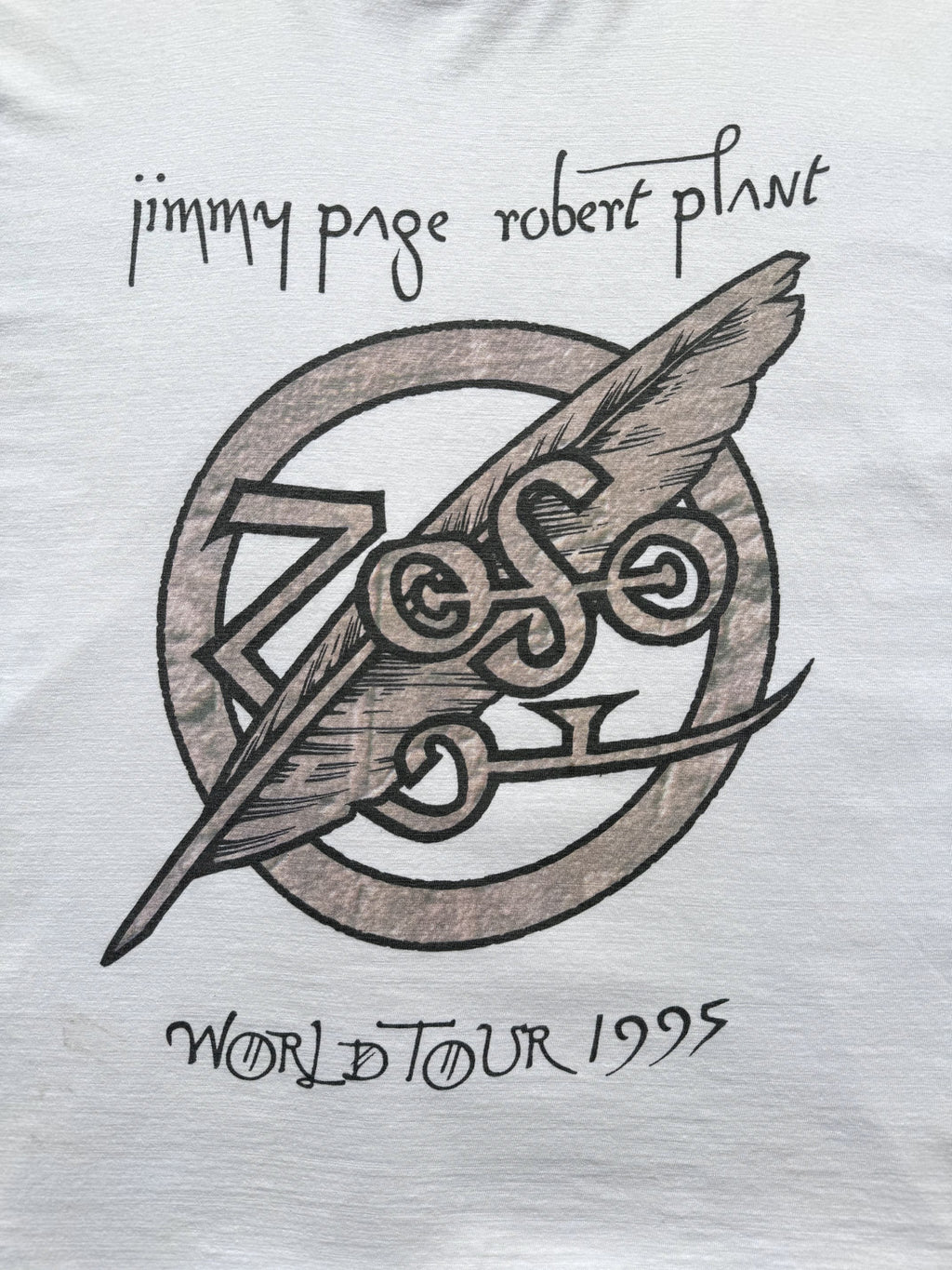 1995 Jimmy Paige & Robert Plant World Tour Led Zeppelin Cropped Graphic Vest.