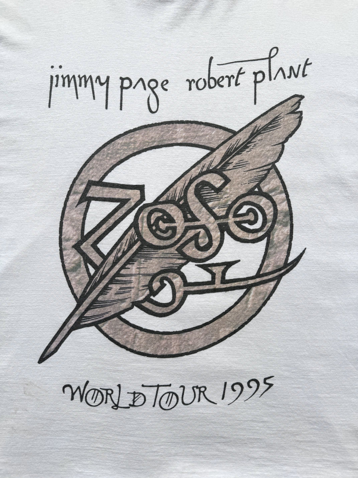 1995 Jimmy Paige & Robert Plant World Tour Led Zeppelin Cropped Graphic Vest.