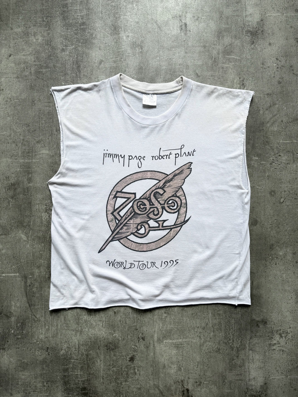 1995 Jimmy Paige & Robert Plant World Tour Led Zeppelin Cropped Graphic Vest.