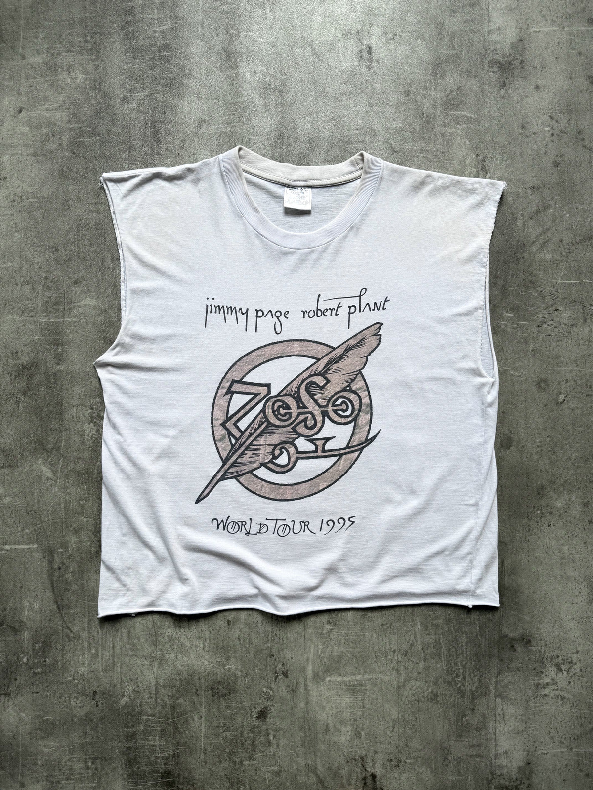 1995 Jimmy Paige & Robert Plant World Tour Led Zeppelin Cropped Graphic Vest.