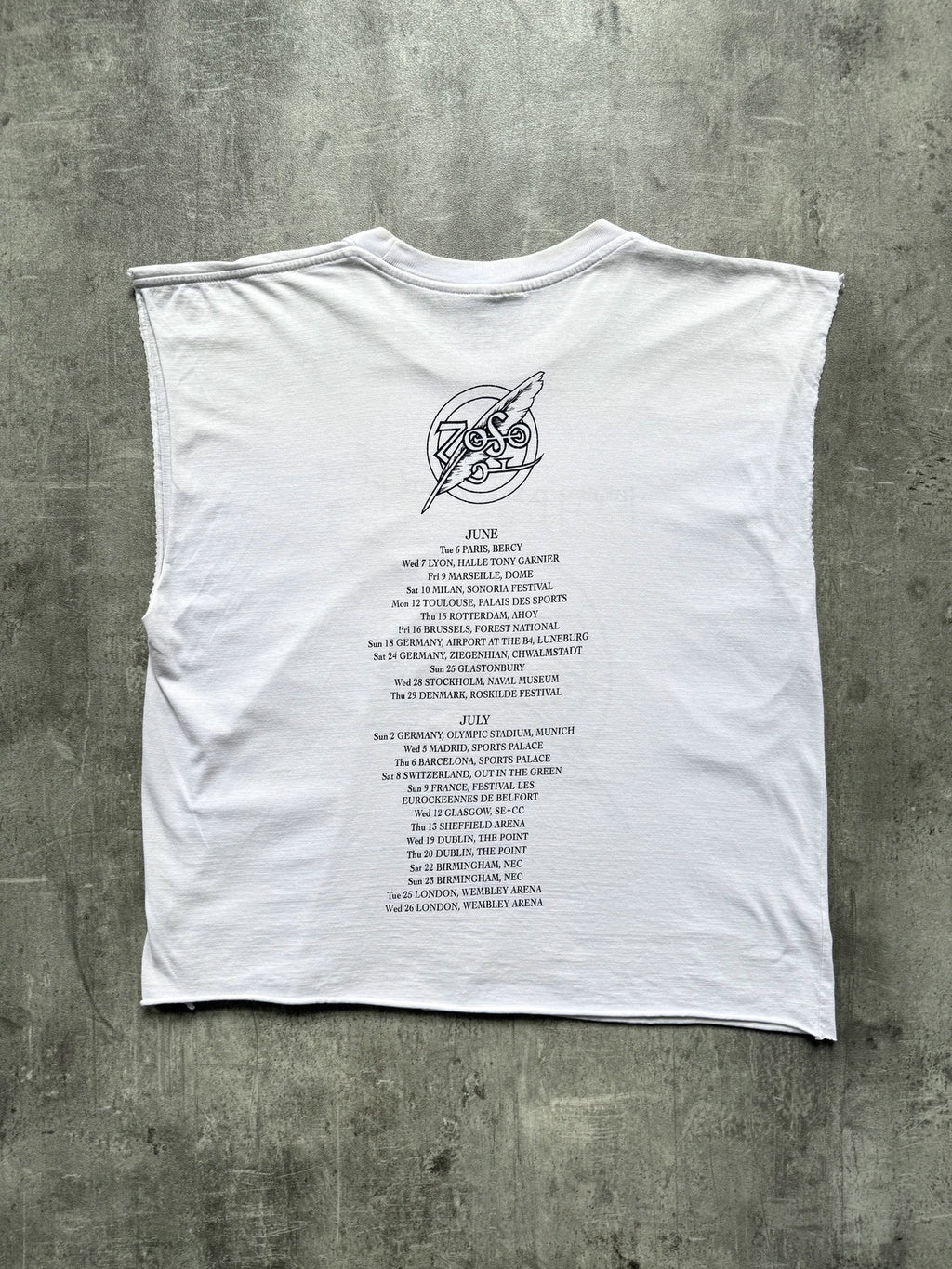 1995 Jimmy Paige & Robert Plant World Tour Led Zeppelin Cropped Graphic Vest.