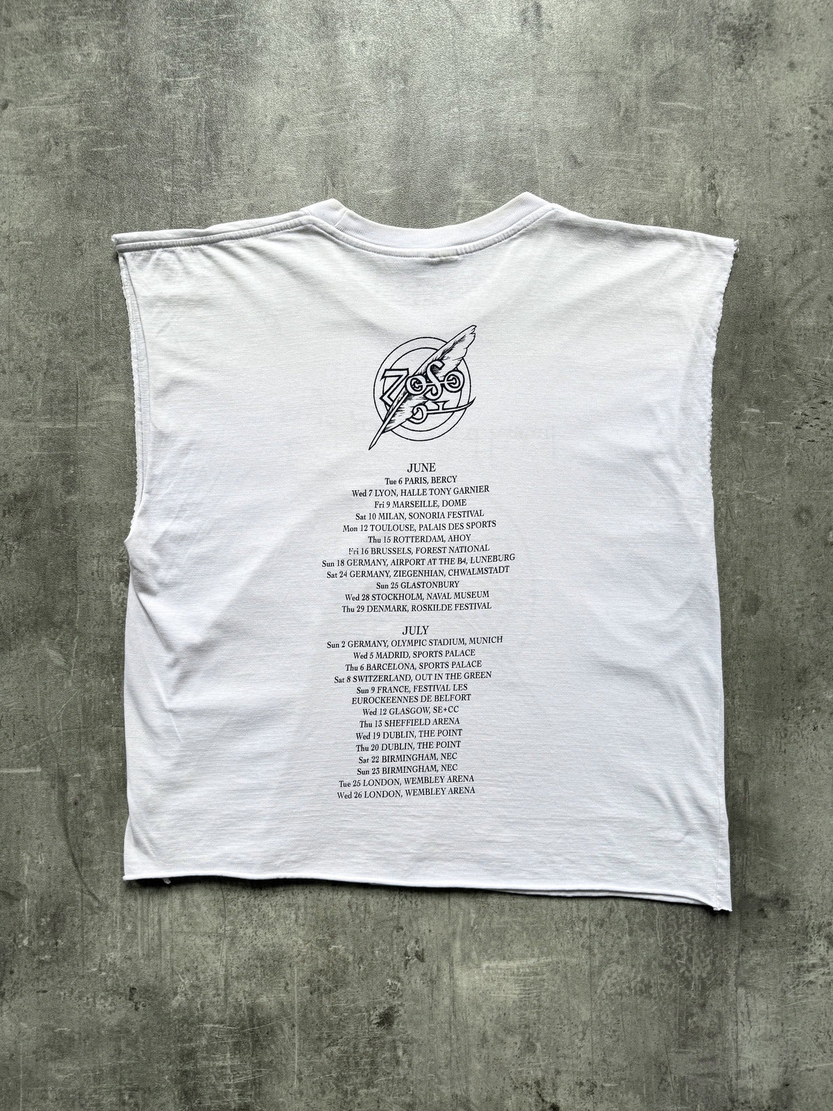 1995 Jimmy Paige & Robert Plant World Tour Led Zeppelin Cropped Graphic Vest.