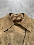 Vintage 1960’s Danish Lysta Zip Cropped Suede Motorcycle Jacket.