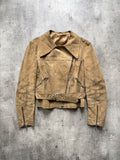 Vintage 1960’s Danish Lysta Zip Cropped Suede Motorcycle Jacket.